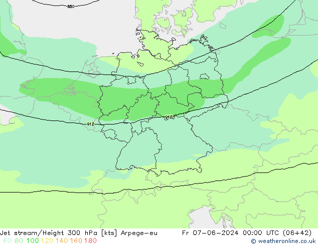 Jet stream Arpege-eu Sex 07.06.2024 00 UTC