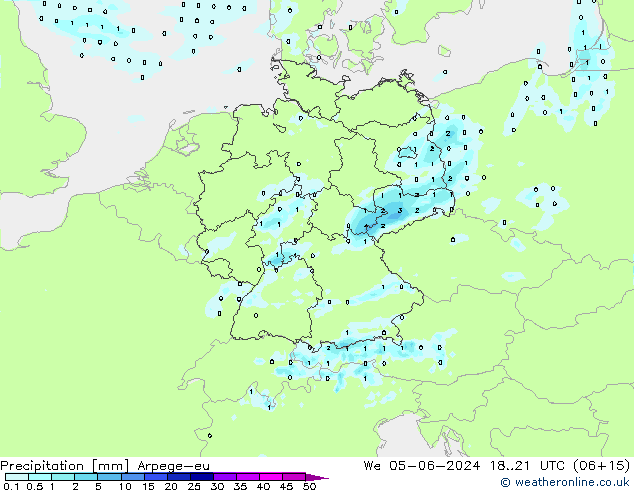 Precipitation Arpege-eu We 05.06.2024 21 UTC