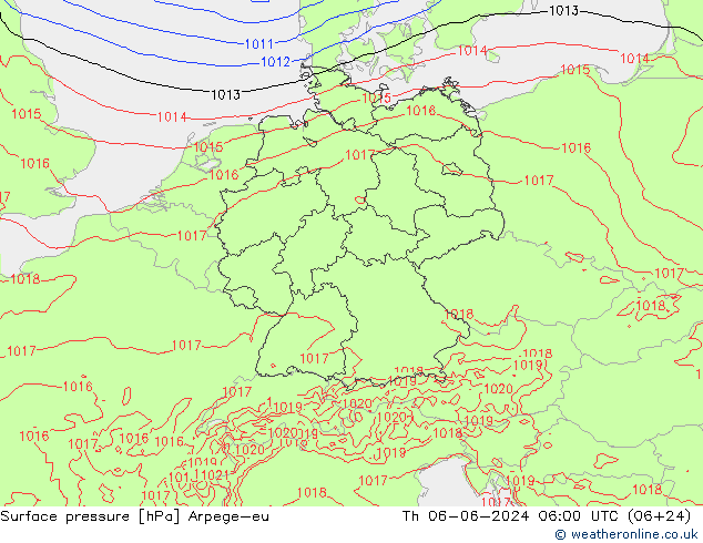 ciśnienie Arpege-eu czw. 06.06.2024 06 UTC