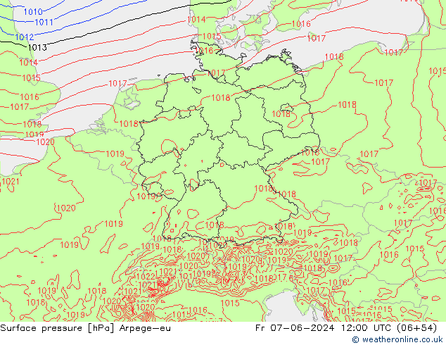 Luchtdruk (Grond) Arpege-eu vr 07.06.2024 12 UTC