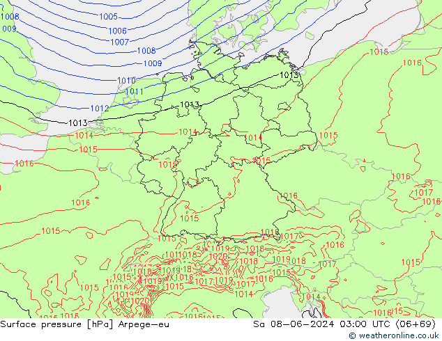 ciśnienie Arpege-eu so. 08.06.2024 03 UTC