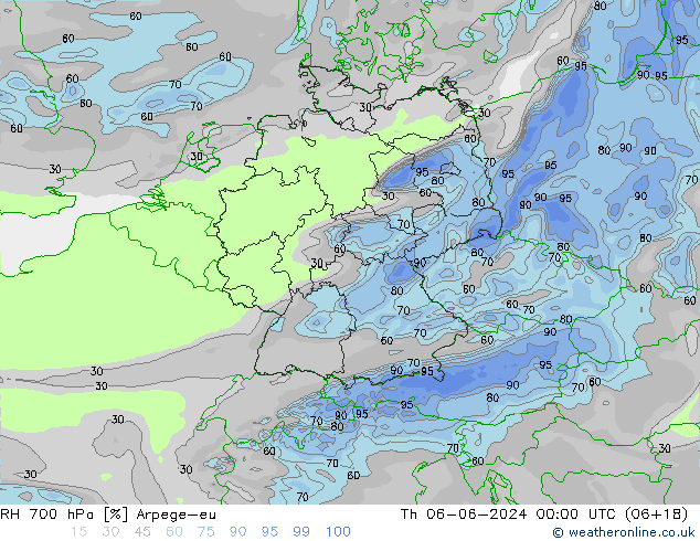 700 hPa Nispi Nem Arpege-eu Per 06.06.2024 00 UTC