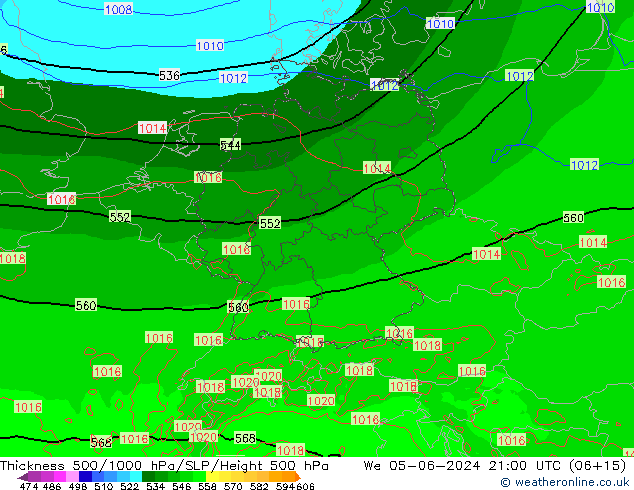 Thck 500-1000гПа Arpege-eu ср 05.06.2024 21 UTC