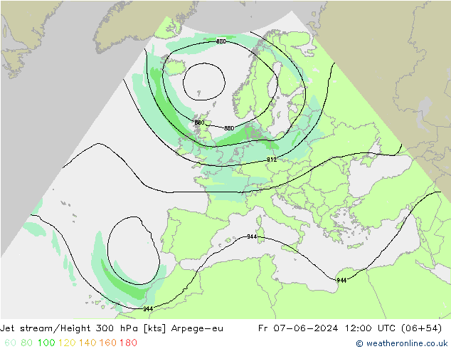 Jet Akımları Arpege-eu Cu 07.06.2024 12 UTC