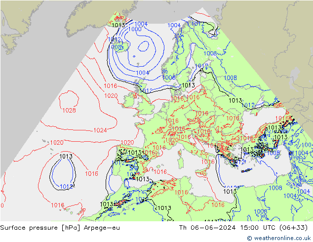 Yer basıncı Arpege-eu Per 06.06.2024 15 UTC