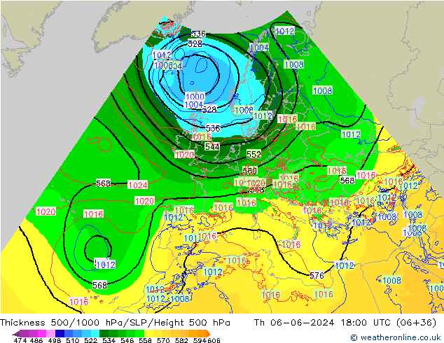 Thck 500-1000гПа Arpege-eu чт 06.06.2024 18 UTC