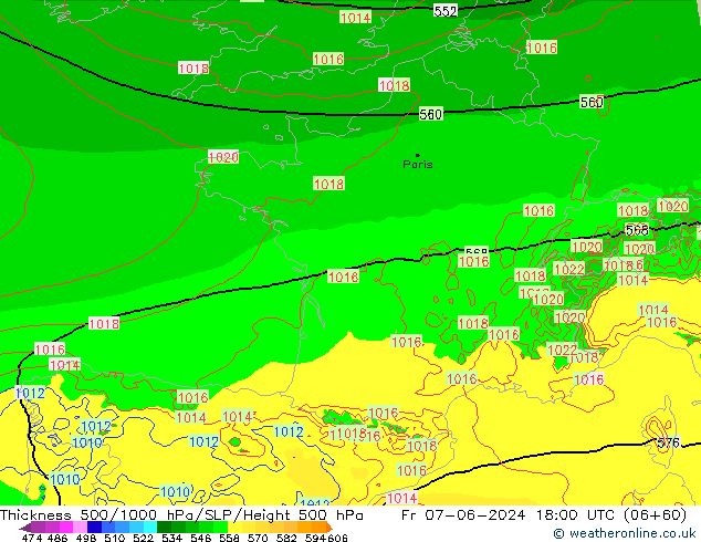 Thck 500-1000hPa Arpege-eu Fr 07.06.2024 18 UTC