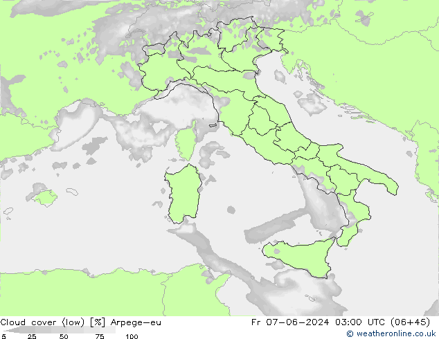 Nubi basse Arpege-eu ven 07.06.2024 03 UTC