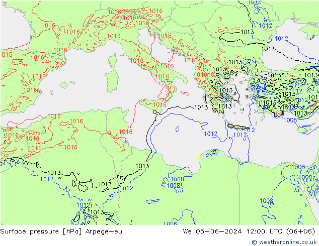 Yer basıncı Arpege-eu Çar 05.06.2024 12 UTC