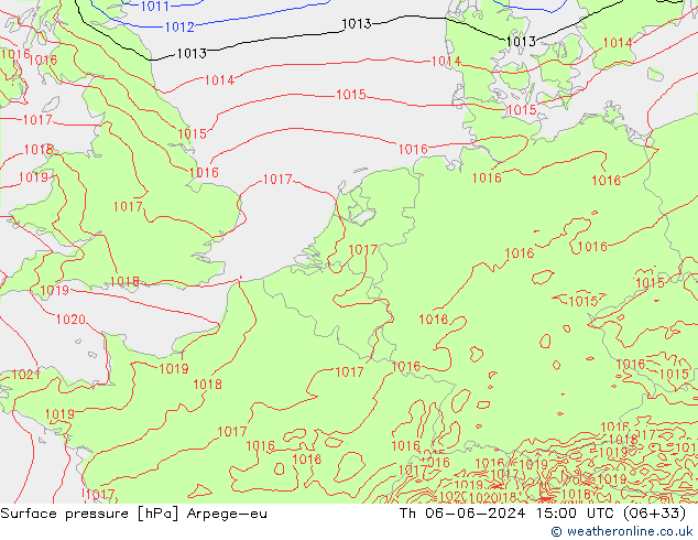 Yer basıncı Arpege-eu Per 06.06.2024 15 UTC