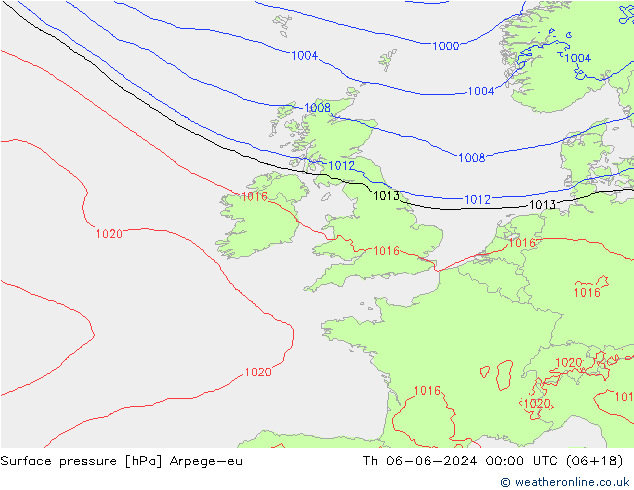 Yer basıncı Arpege-eu Per 06.06.2024 00 UTC