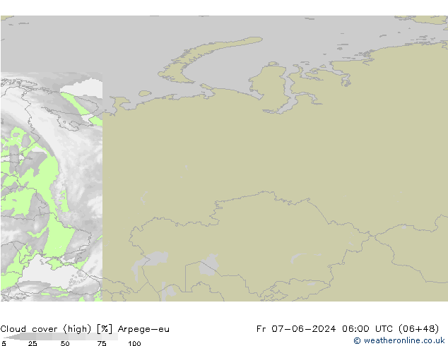 Bulutlar (yüksek) Arpege-eu Cu 07.06.2024 06 UTC