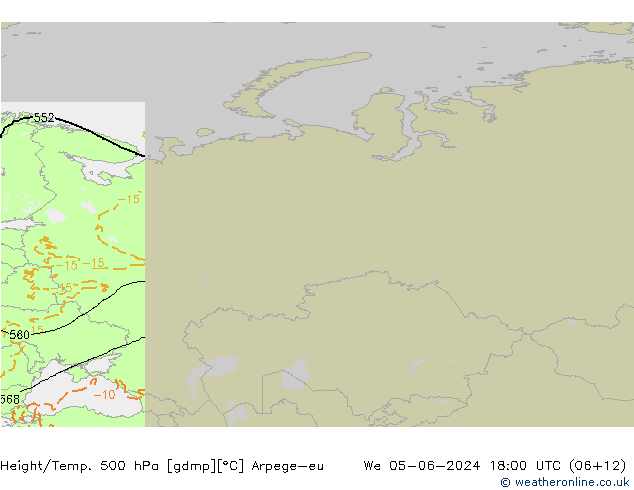 Height/Temp. 500 hPa Arpege-eu St 05.06.2024 18 UTC