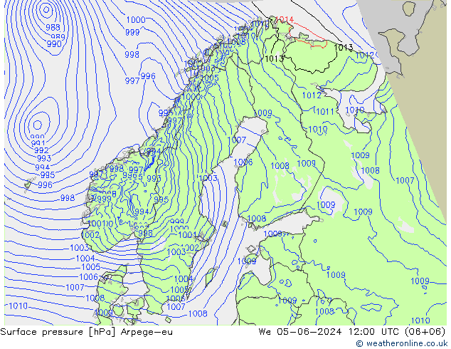 pression de l'air Arpege-eu mer 05.06.2024 12 UTC