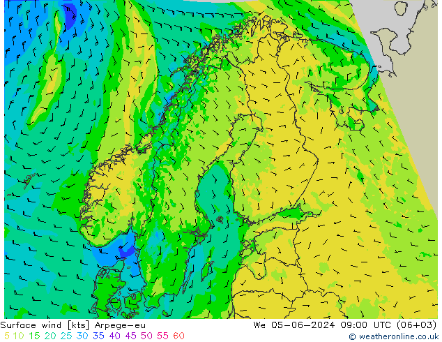 Bodenwind Arpege-eu Mi 05.06.2024 09 UTC