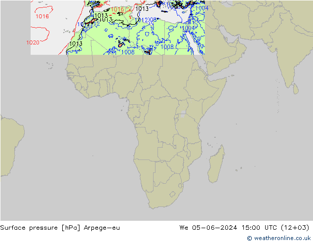 Atmosférický tlak Arpege-eu St 05.06.2024 15 UTC