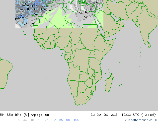 RV 850 hPa Arpege-eu zo 09.06.2024 12 UTC