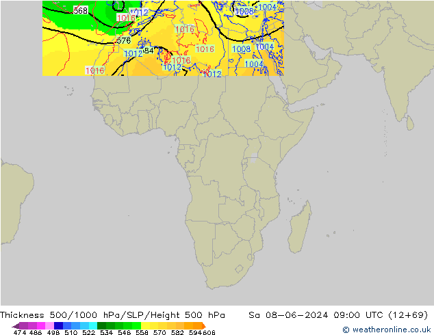 Thck 500-1000hPa Arpege-eu so. 08.06.2024 09 UTC