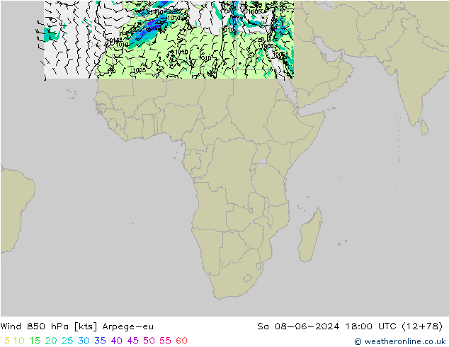  850 hPa Arpege-eu  08.06.2024 18 UTC