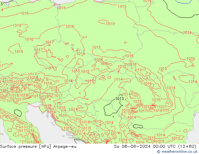 Surface pressure Arpege-eu Sa 08.06.2024 00 UTC