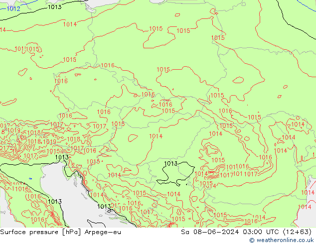 приземное давление Arpege-eu сб 08.06.2024 03 UTC