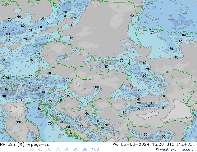 RH 2m Arpege-eu We 05.06.2024 15 UTC