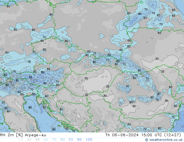 RH 2m Arpege-eu Th 06.06.2024 15 UTC