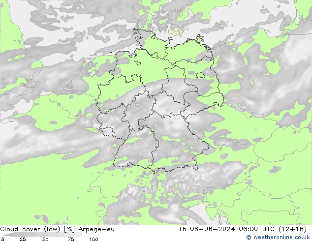 облака (низкий) Arpege-eu чт 06.06.2024 06 UTC