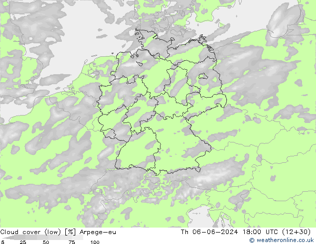 Bewolking (Laag) Arpege-eu do 06.06.2024 18 UTC