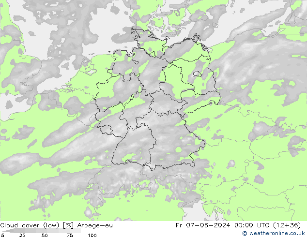Wolken (tief) Arpege-eu Fr 07.06.2024 00 UTC