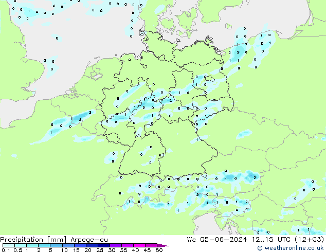 Precipitation Arpege-eu We 05.06.2024 15 UTC