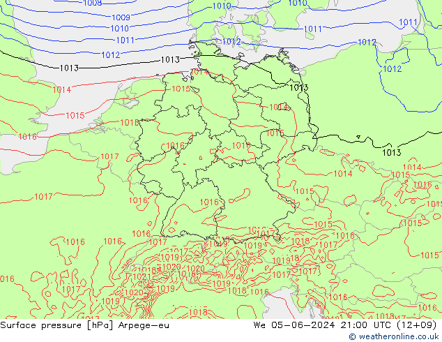 приземное давление Arpege-eu ср 05.06.2024 21 UTC