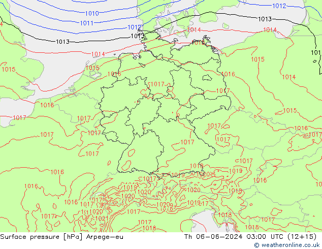 pressão do solo Arpege-eu Qui 06.06.2024 03 UTC