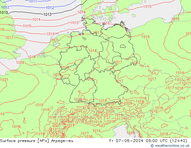 Surface pressure Arpege-eu Fr 07.06.2024 06 UTC