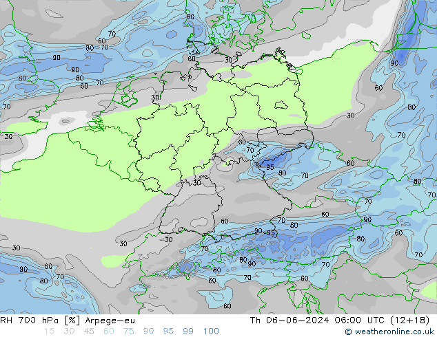 RV 700 hPa Arpege-eu do 06.06.2024 06 UTC