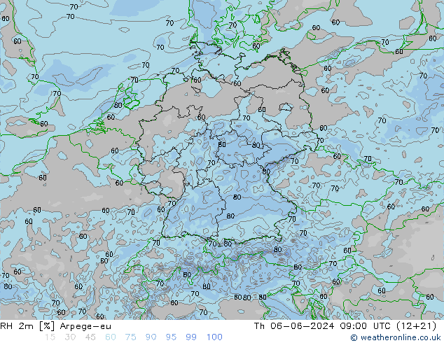 RH 2m Arpege-eu Do 06.06.2024 09 UTC