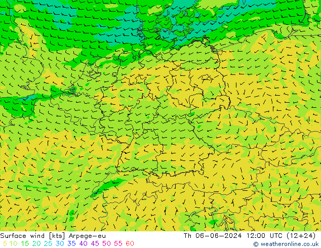 Rüzgar 10 m Arpege-eu Per 06.06.2024 12 UTC
