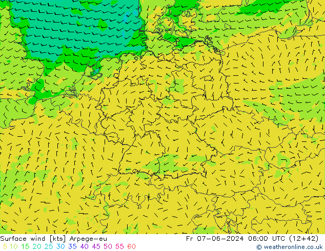  10 m Arpege-eu  07.06.2024 06 UTC