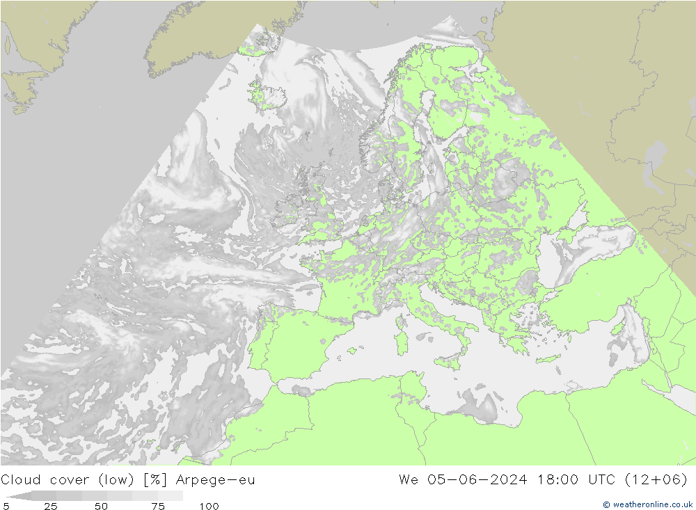 Wolken (tief) Arpege-eu Mi 05.06.2024 18 UTC