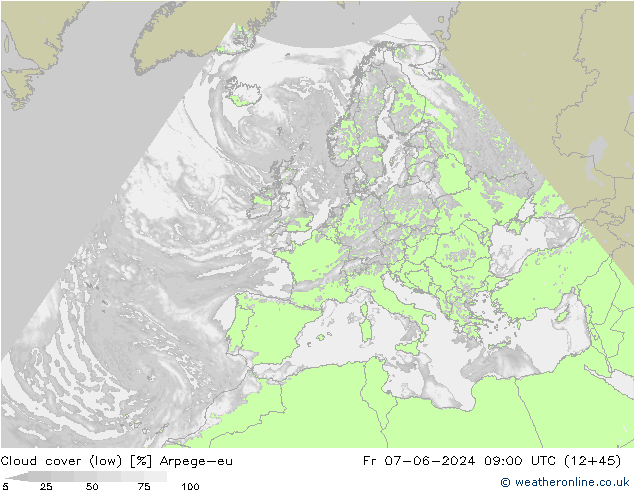 Wolken (tief) Arpege-eu Fr 07.06.2024 09 UTC