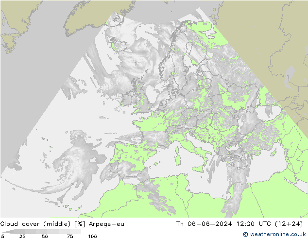 Nubes medias Arpege-eu jue 06.06.2024 12 UTC