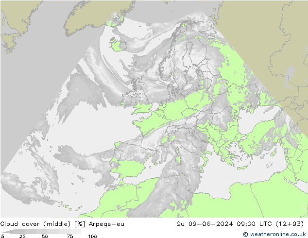 zachmurzenie (środk.) Arpege-eu nie. 09.06.2024 09 UTC