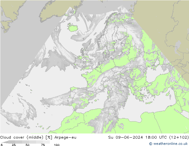 zachmurzenie (środk.) Arpege-eu nie. 09.06.2024 18 UTC