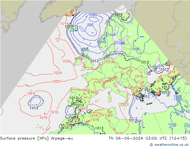 Luchtdruk (Grond) Arpege-eu do 06.06.2024 03 UTC