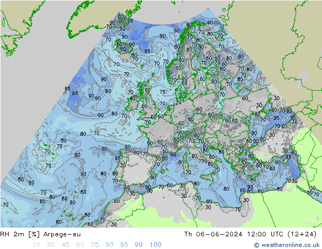 RH 2m Arpege-eu Do 06.06.2024 12 UTC