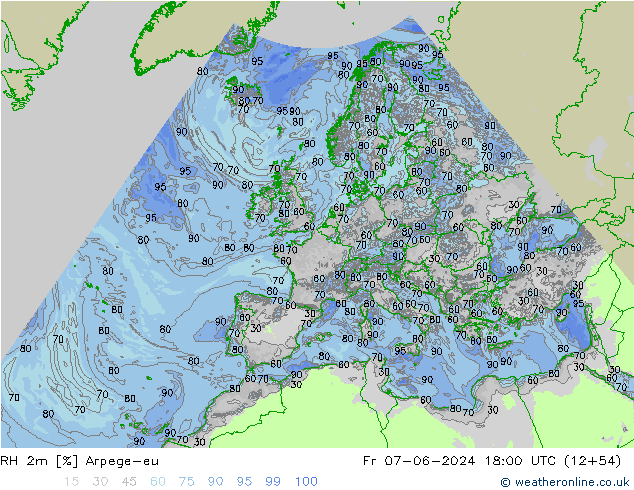 RH 2m Arpege-eu pt. 07.06.2024 18 UTC