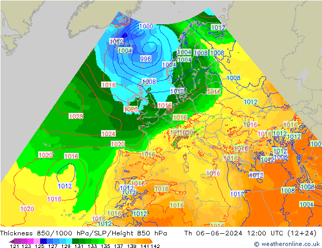 Thck 850-1000 hPa Arpege-eu jeu 06.06.2024 12 UTC