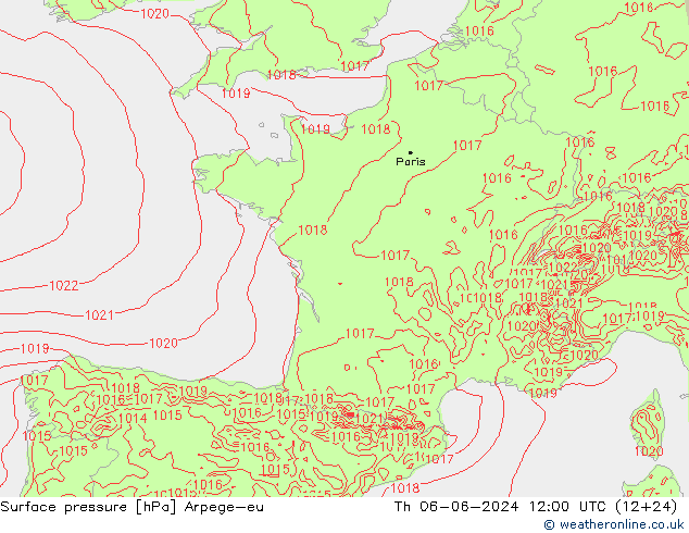 Luchtdruk (Grond) Arpege-eu do 06.06.2024 12 UTC