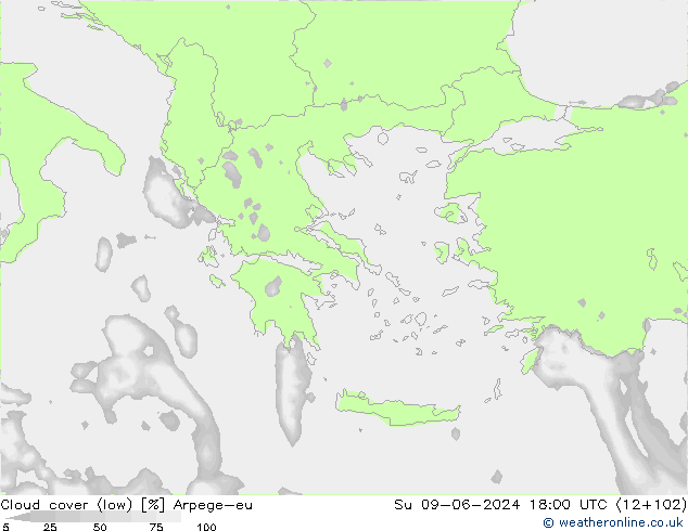 Nubes bajas Arpege-eu dom 09.06.2024 18 UTC