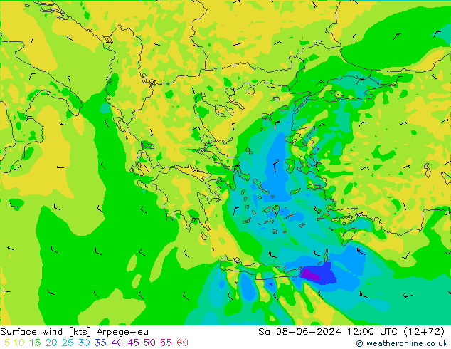 Rüzgar 10 m Arpege-eu Cts 08.06.2024 12 UTC